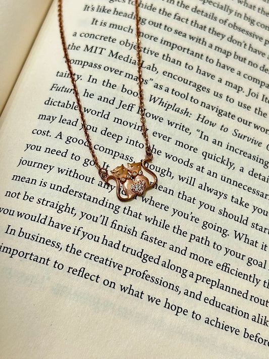 ROSE GOLD CAT NECKLACE