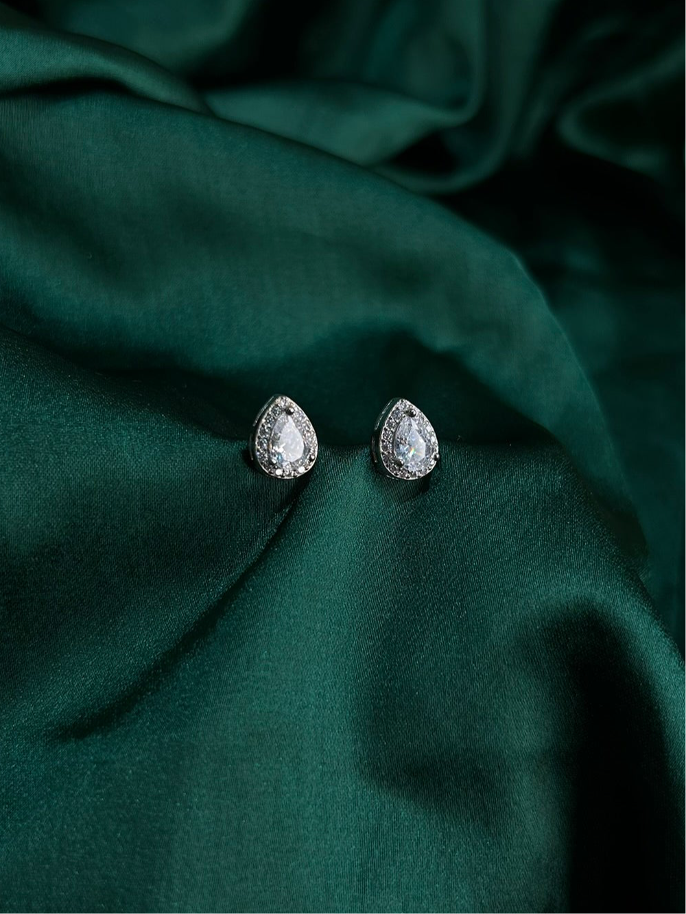 PEAR HALO STUDS