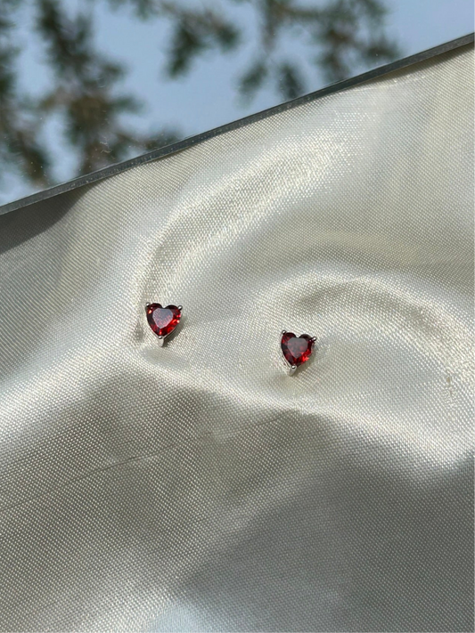 CHERRY HEART MINI STUDS